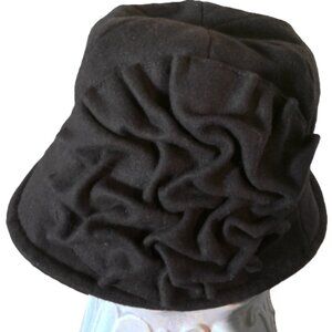 Betmar New York Vintage Style Cloche Hat Boho Wool Viscose Espresso Brown Lined
